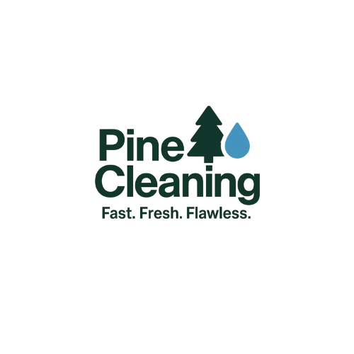 Pine Cleaning logo — pine tree and water drop